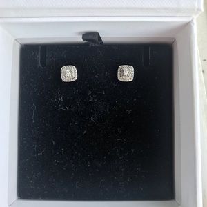 Macy’s Sterling Silver Earrings w/ Jewel Inset